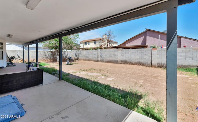 view of patio with a fenced backyard