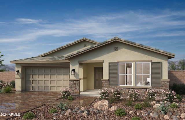 view of front facade featuring a garage