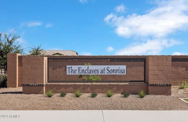 view of community sign