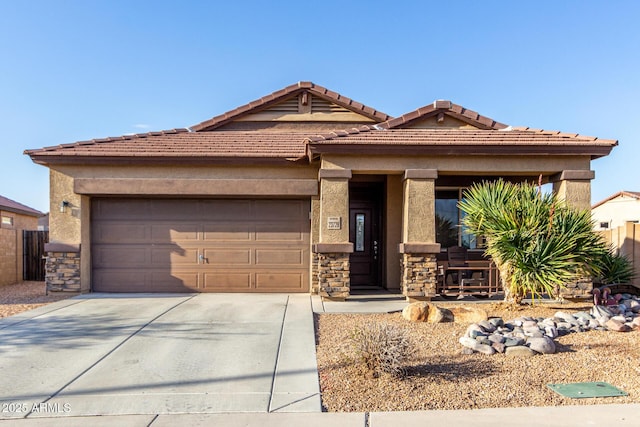 view of front of house with a garage