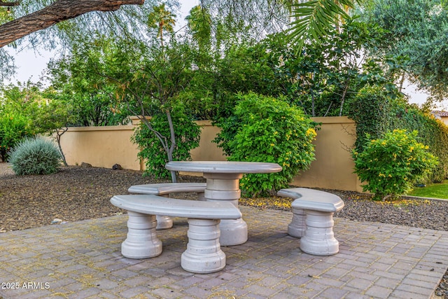 view of patio with a fenced backyard