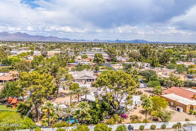 aerial perspective of suburban area featuring mountains