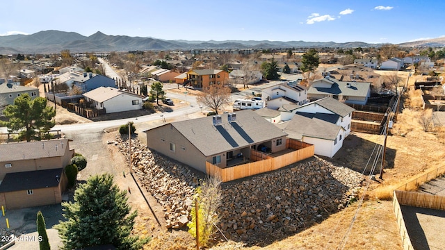 bird's eye view with a mountain view