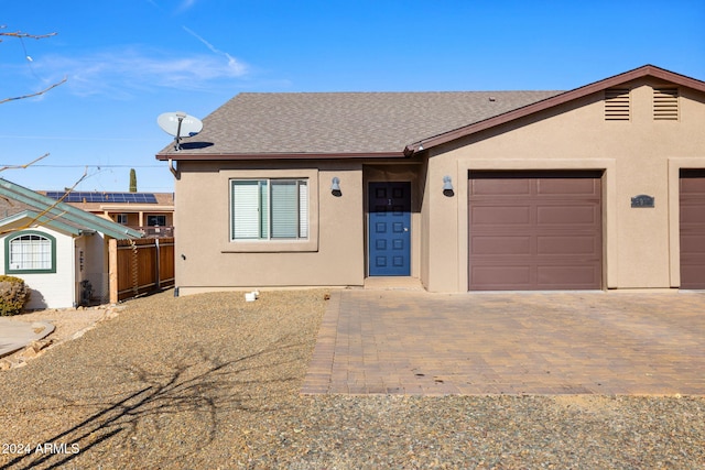 view of front of house with a garage