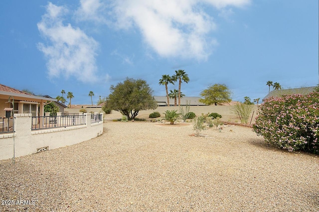 view of yard with fence