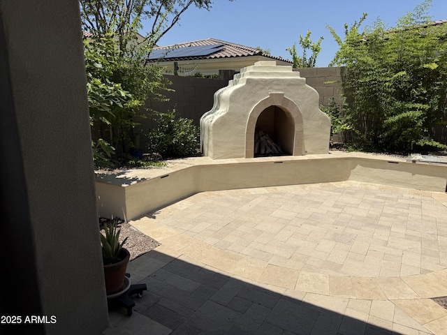 1948 W Paso Trl, Phoenix, AZ 85085 - fenced backyard with exterior fireplace and a patio