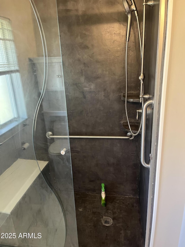 full bathroom featuring walk in shower