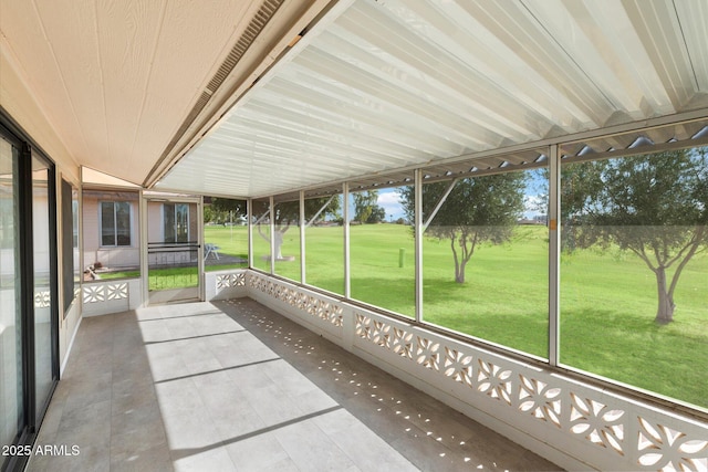 view of unfurnished sunroom