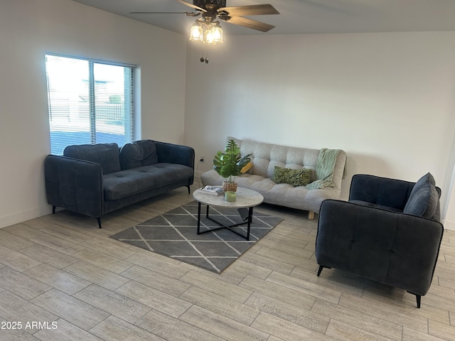4602 N 47th Ave N, Phoenix, AZ 85031 - living area featuring light wood finished floors and ceiling fan
