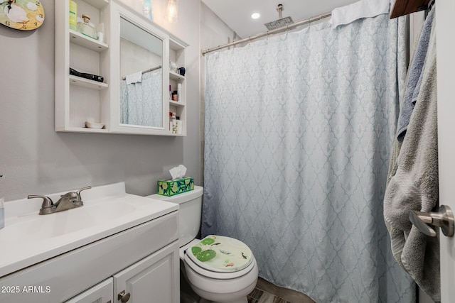 7738 N 185th Ave, Waddell, AZ 85355 - full bath featuring vanity, recessed lighting, toilet, and a shower with curtain