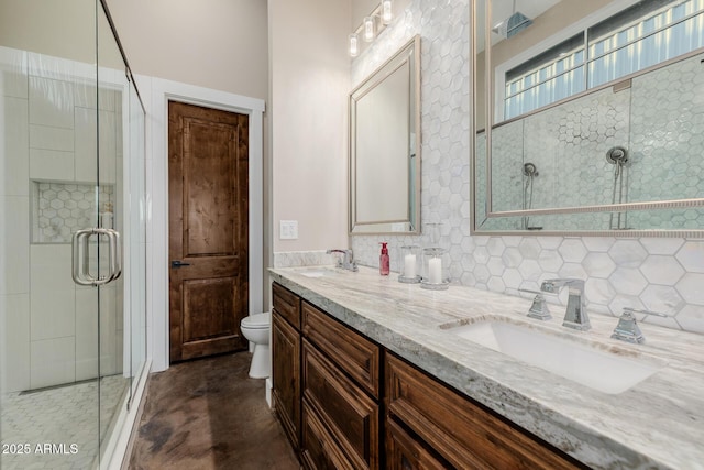 7738 N 185th Ave, Waddell, AZ 85355 - full bathroom with a sink, concrete flooring, toilet, and a shower stall