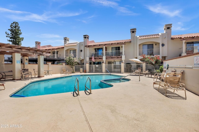 1017 E Maryland Ave Unit 236, Phoenix, AZ 85014 - pool featuring a pergola, fence, and a patio