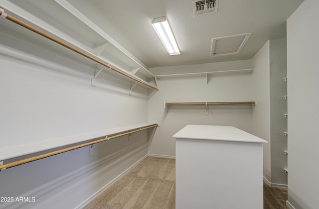 6192 S Claiborne Ave, Gilbert, AZ 85298 - spacious closet featuring light carpet, visible vents, and attic access