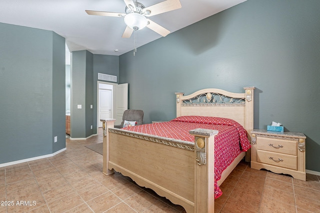 bedroom with ceiling fan