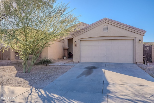 view of front of house with a garage