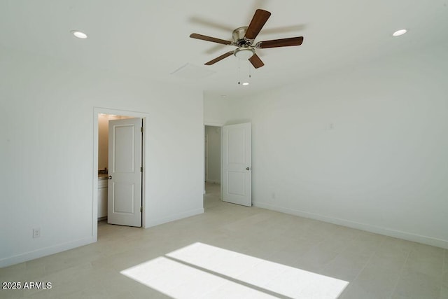 unfurnished bedroom with ceiling fan