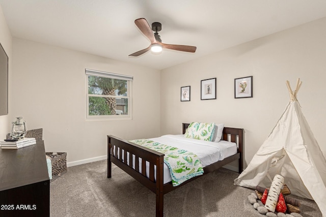 12866 W Orange Dr, Litchfield Park, AZ 85340 - carpeted bedroom featuring baseboards and ceiling fan