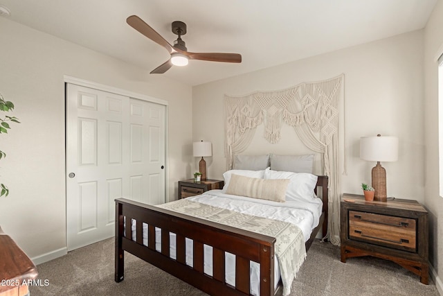 12866 W Orange Dr, Litchfield Park, AZ 85340 - carpeted bedroom featuring a closet, ceiling fan, and baseboards