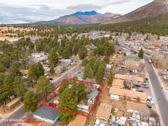 aerial view featuring a mountain view