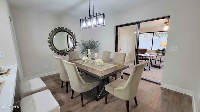 dining room featuring wood-type flooring