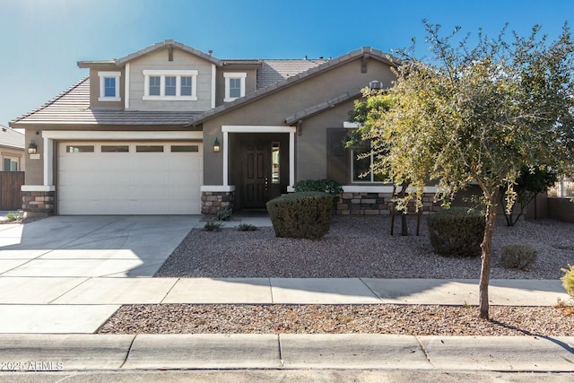 view of front of house with a garage