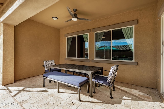 view of patio / terrace with ceiling fan