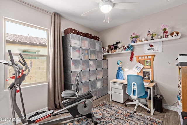 16756 S 181st Ln, Goodyear, AZ 85338 - home office featuring wood finish floors and ceiling fan