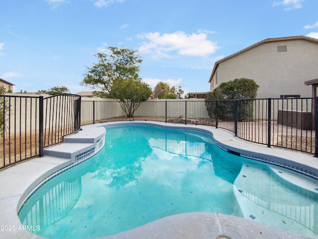 view of pool with a fenced in pool and a fenced backyard