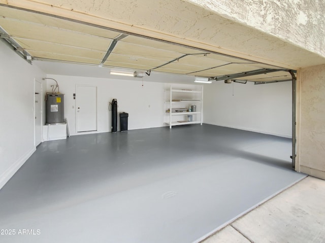 garage featuring electric water heater