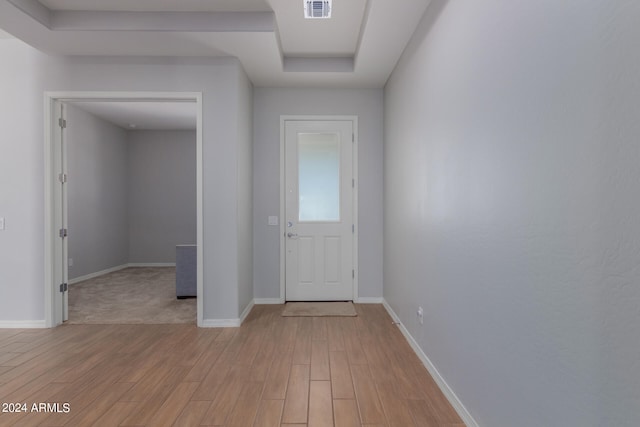 entrance foyer featuring light wood-type flooring