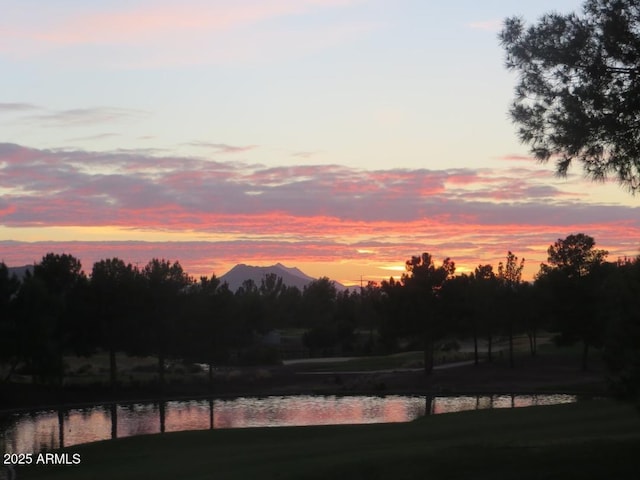 property view of water with a mountain view