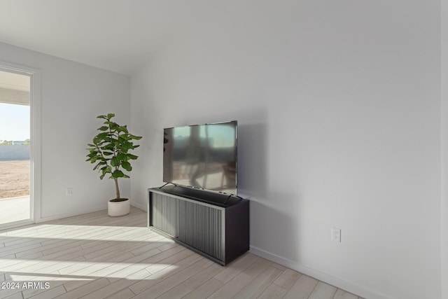 unfurnished living room featuring plenty of natural light and light hardwood / wood-style floors