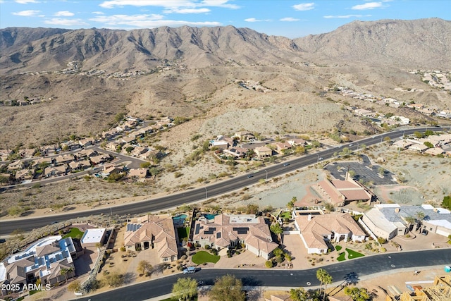 aerial view featuring a mountain view