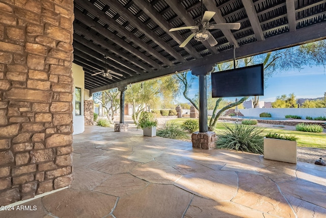 view of patio / terrace with ceiling fan