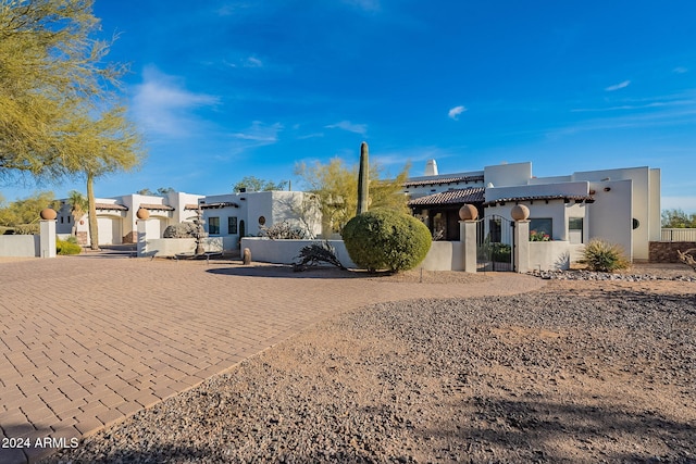 view of pueblo revival-style home