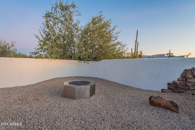 7845 E Dynamite Blvd, Scottsdale, AZ 85266 - yard at dusk with a fenced backyard and central AC unit