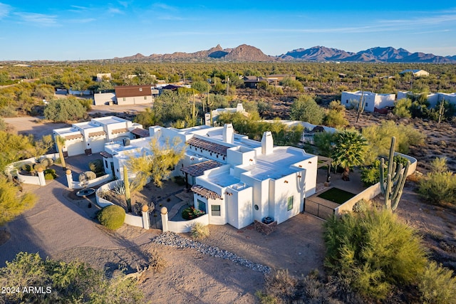 aerial view with a mountain view