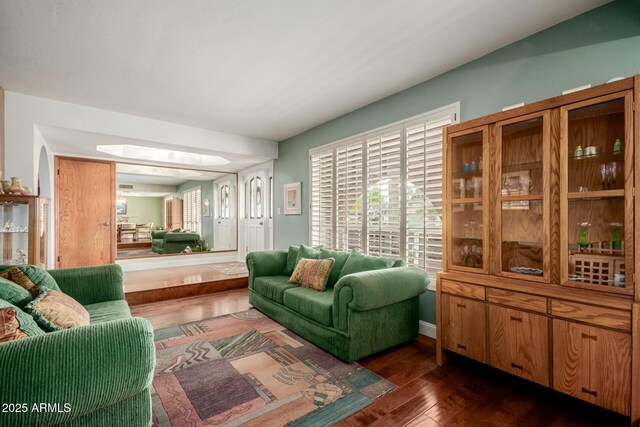 living area featuring wood finished floors