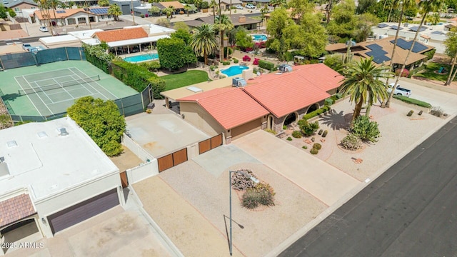 aerial view with a residential view