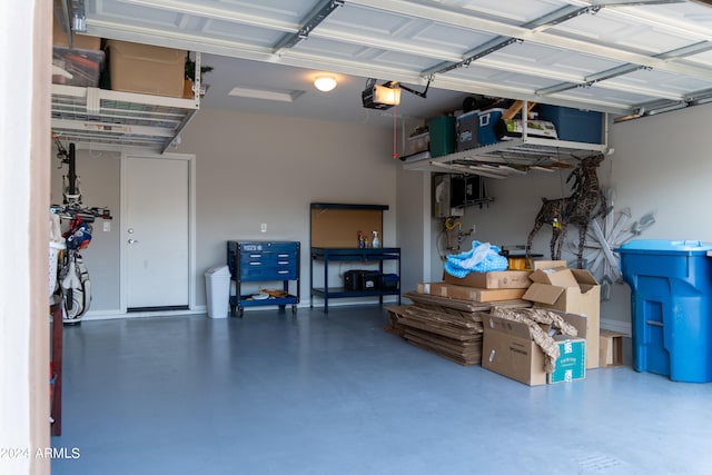 garage featuring a garage door opener