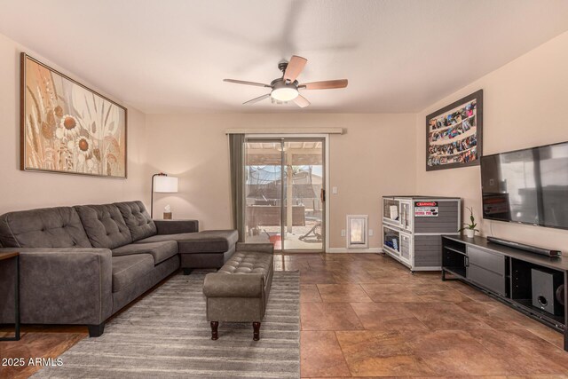 1507 W Mesquite Ave, Apache Junction, AZ 85120 - living area with a ceiling fan and baseboards