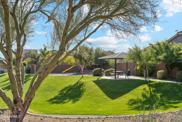 view of yard featuring a playground