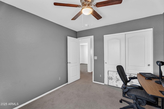 2412 W Camp River Rd, San Tan Valley, AZ 85144 - carpeted office with a ceiling fan and baseboards