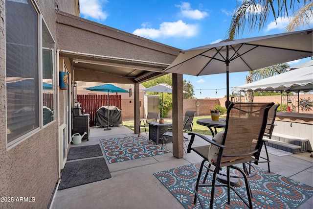 2412 W Camp River Rd, San Tan Valley, AZ 85144 - view of patio featuring a fenced backyard and area for grilling