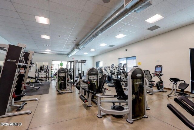 2412 W Camp River Rd, San Tan Valley, AZ 85144 - workout area with a paneled ceiling and visible vents