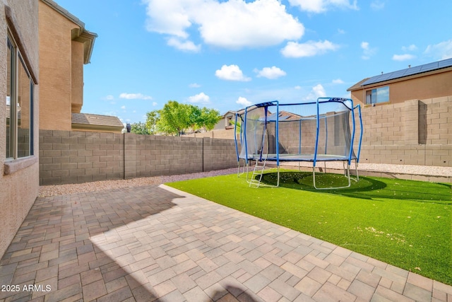 view of patio with a trampoline