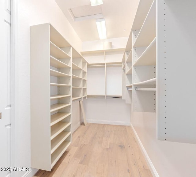 walk in closet featuring hardwood / wood-style floors