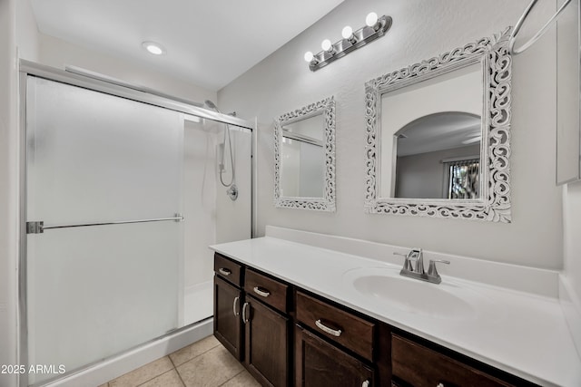 23075 W Arrow Dr, Buckeye, AZ 85326 - full bath with vanity, a shower stall, and tile patterned flooring