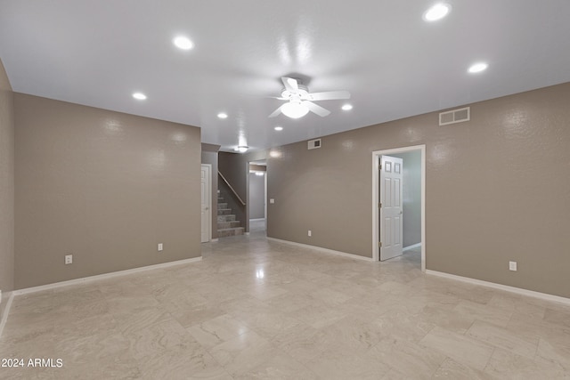 unfurnished room featuring ceiling fan