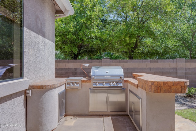 view of patio / terrace with area for grilling